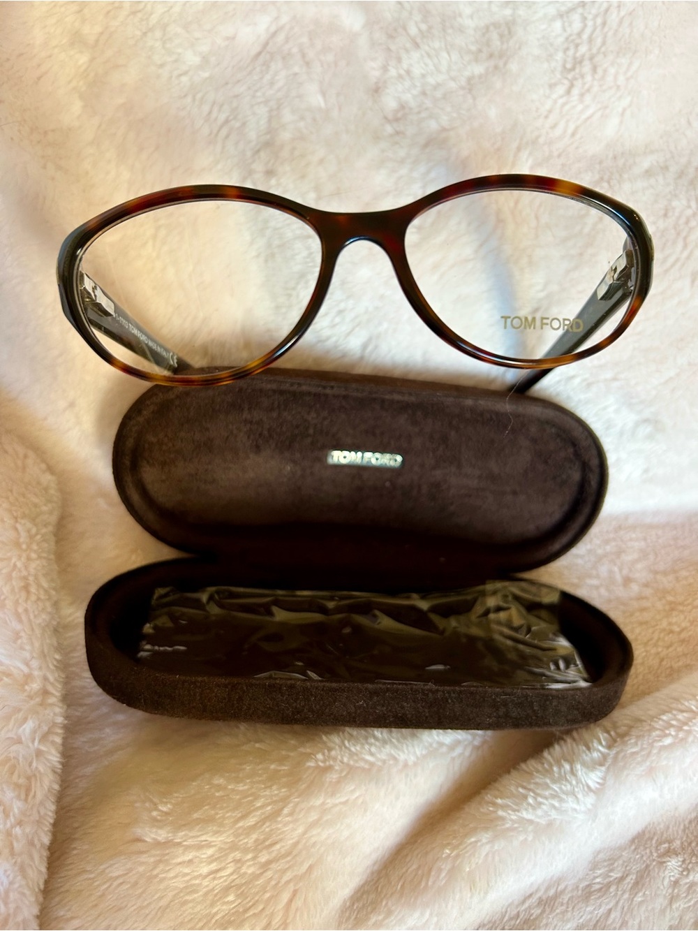 Tom Ford Havana Tortoiseshell Cat-Eye Glasses - Brown/Black